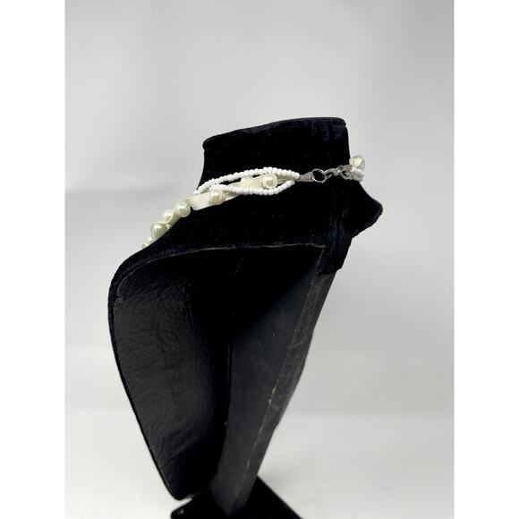 Vintage Lace, Crystal & Pearl Long Layered Necklace ~Wedding ~Victorian - Picture 6 of 10